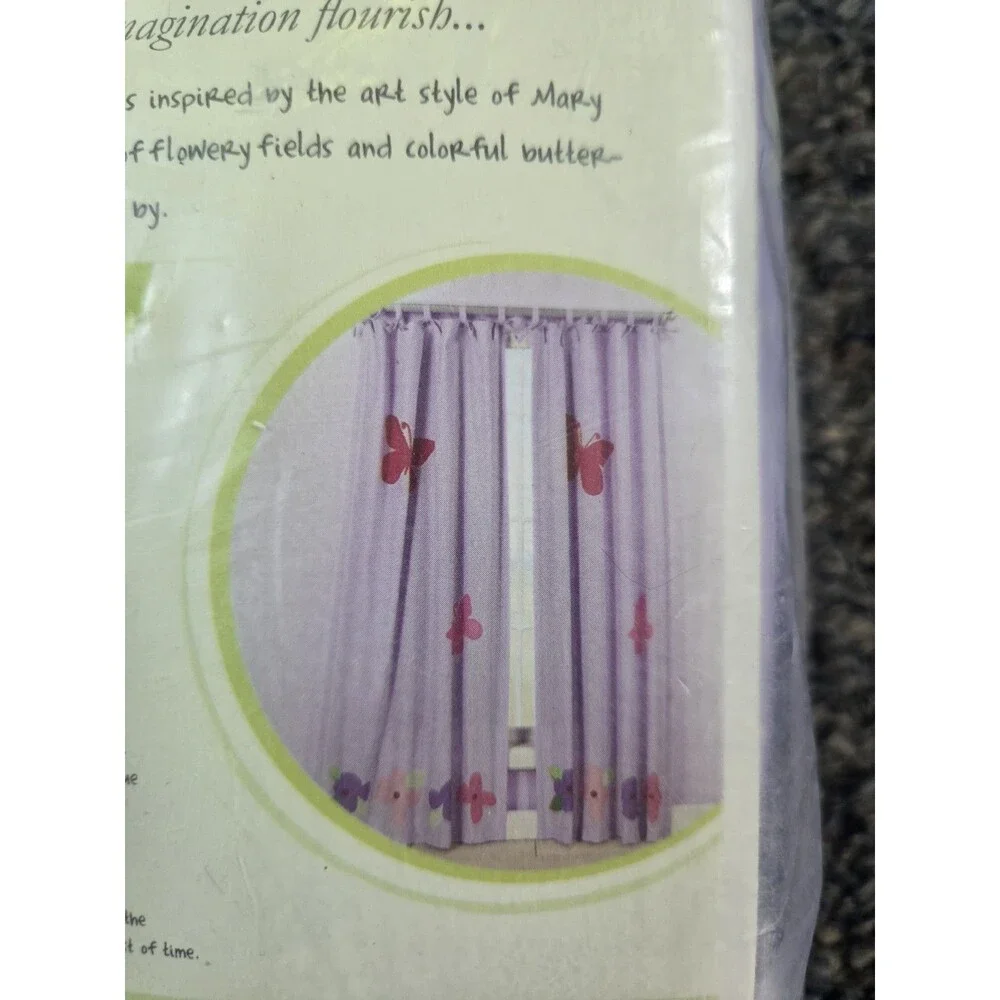 Disney ALICE IN WONDERLAND Purple Window Panels 42x84 Rod Pocket Light Filtering